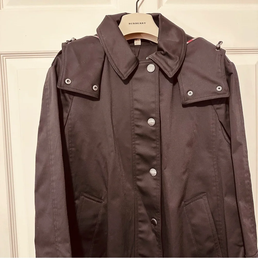 Burberry | Coat | Burberry Brit Hooded Black Trench| Rain Coat | Holiday Gifts - Picture 7 of 16